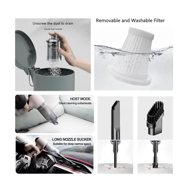 3‑in‑1 Portable Rechargeable Cordless Vacuum Cleaner – 19 000 Pa Brushless Motor, USB‑C Rechargeable, HEPA Filter