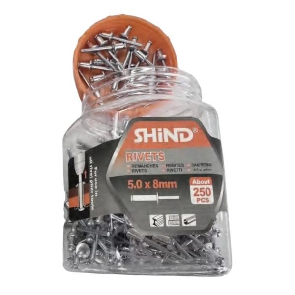 Shind 5.0x8mm Silver Steel Blind Rivets – Approx. 250 Pieces – High-Strength Fasteners for Metal & DIY Applications