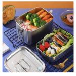 Double-Layer Silver Aluminum Lunch Box – 1.5 Litre Insulated Food Container