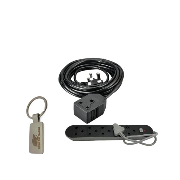 10m Heavy-Duty Extension Cord with 5-Way Multiplug & TIT Keychain