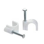 Shind - White 25mm Cable Clips - Round HDPE - 45-Pack