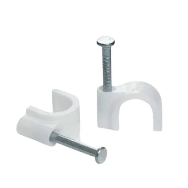 Shind - White 25mm Cable Clips - Round HDPE - 45-Pack