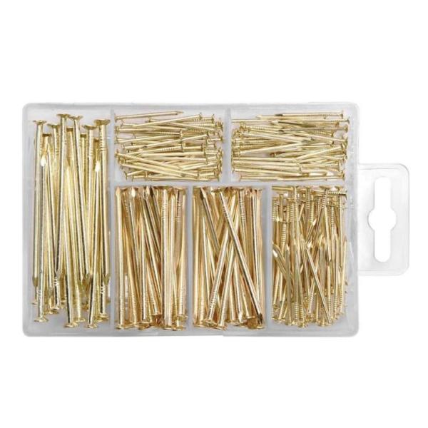 350-Piece Assorted Heavy-Duty Plated Steel Tack and Nail Set – Multi-Size Fastener Kit with Storage Case