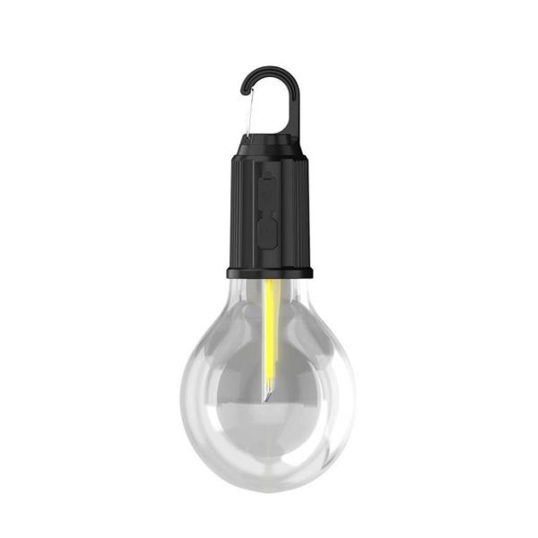 Waterproof Rechargeable LED Camping Bulb with Hook – Dual USB/Solar Charging, 3 Modes