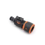 Plastic Garden Hose Quick‑Connect with Shut‑Off Valve – 3/4″ (19 mm), High-Flow Ball Valve