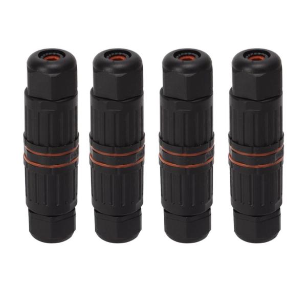 4x 3-Pin Waterproof Electrical Connectors - IP68 Cable Seal Plug & Socket Kit