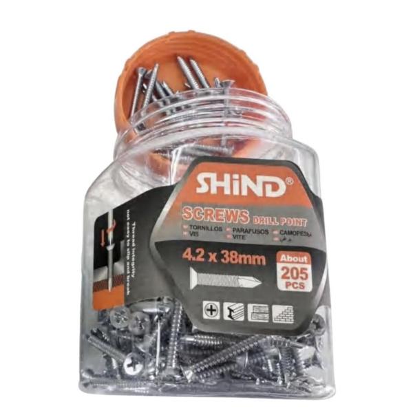 Shind - 4.2x38mm Self-Drilling Screws - Hex Head - 205-Pack