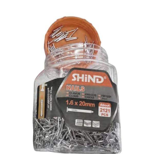 Shind 1.6 × 19 mm Galvanized Wood Board Nails – Rust‑Resistant, Precision‑Point, Flat‑Head Nail Pack