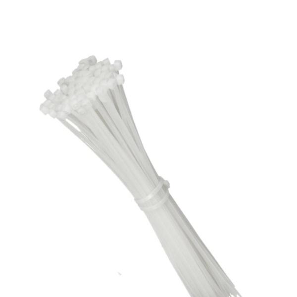 White Nylon Cable Ties – Pack of 50, 4″ Self‑Locking Zip Straps