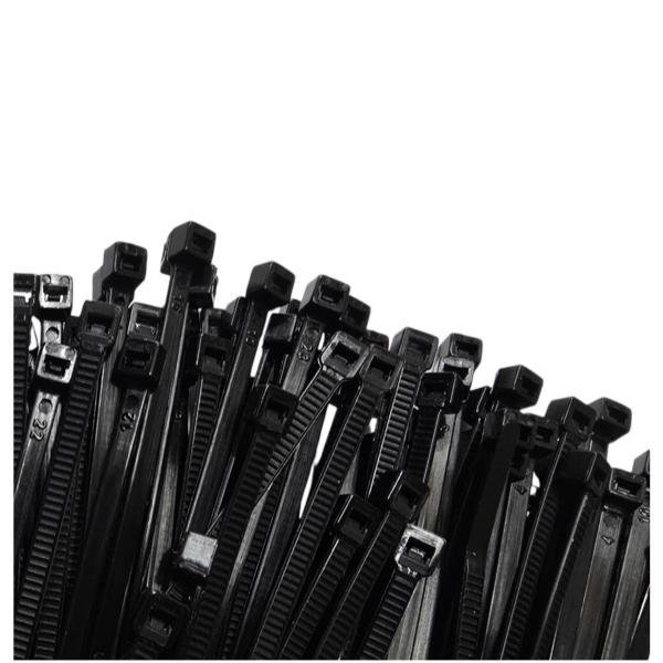 Camco 150 mm × 3.6 mm Black Cable Ties (3 × Pack of 100) – Heavy-Duty Nylon Zip Tie Wraps