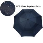 Totally Home TH127 Golf Umbrella Windproof Dual-Layer Double Canopy Automatic Open Rain Shield Navy Blue Large