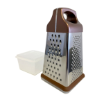 Totally Home Stainless Steel Grater with Storage Container - 4 Sided Bronze